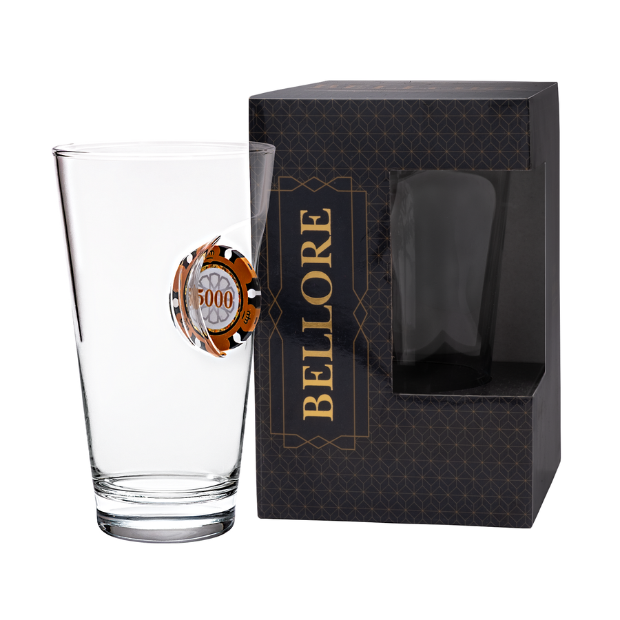 Poker Chip Beer Glass 465ml – side view