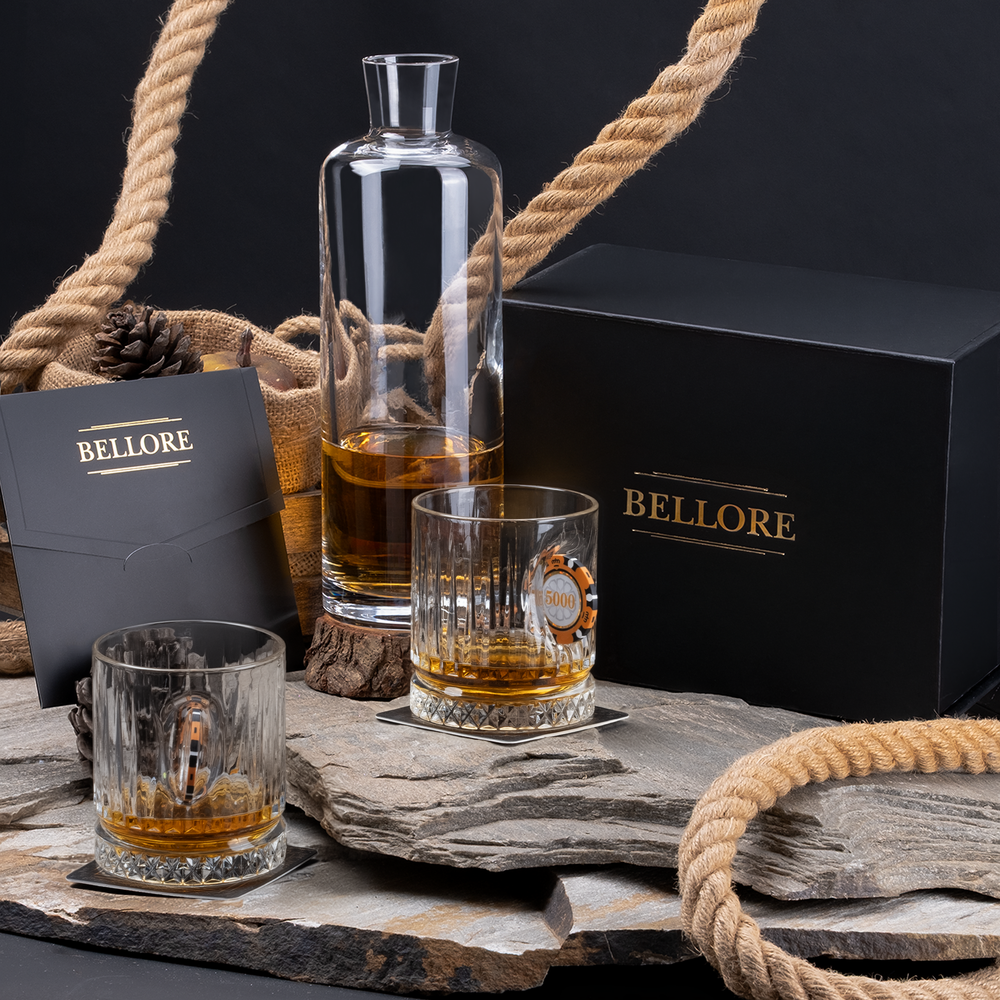 Poker Chip Whisky Glass 355ml – styled lifestyle shot