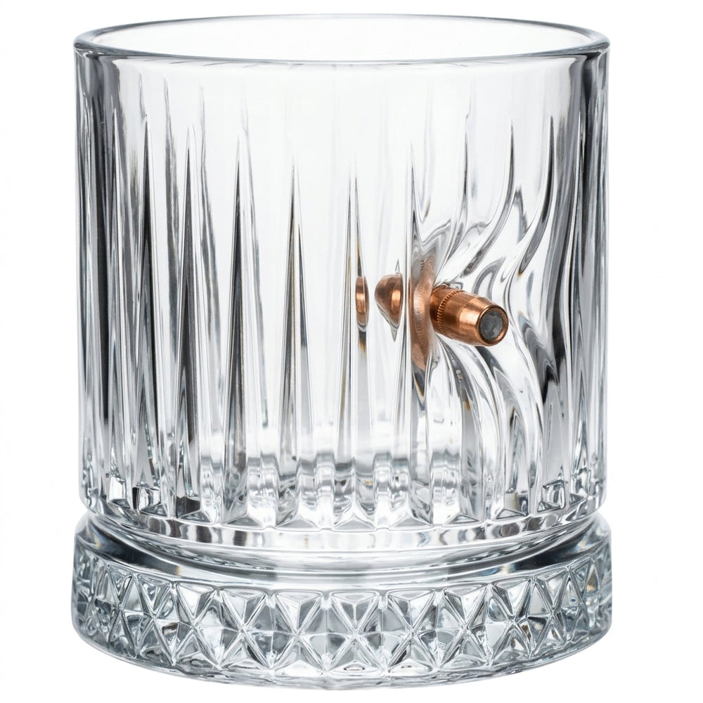 Real .308 Bullet Crystal Rocks Glass 355ml by Bellore – front view