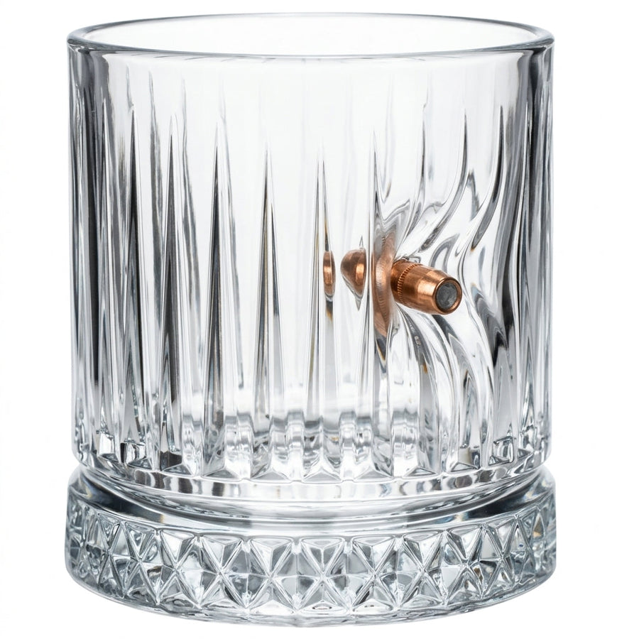 Real .308 Bullet Crystal Rocks Glass 355ml by Bellore – front view