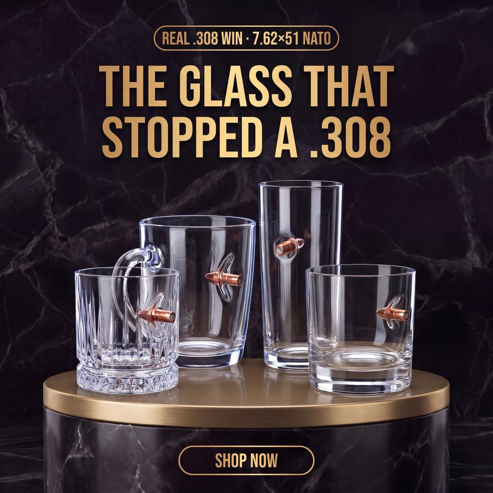 Real .308 bullet whisky glass - the glass that stopped a .308