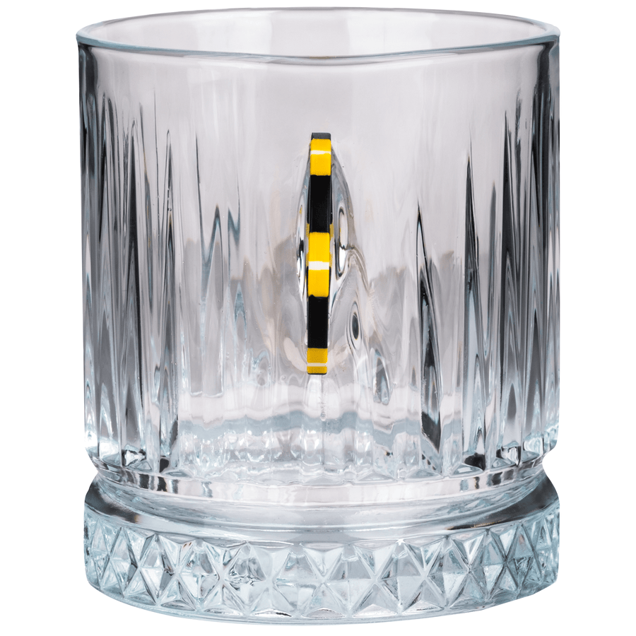 Poker Chip Crystal Whisky Glass 355ml – side view of the poker chip