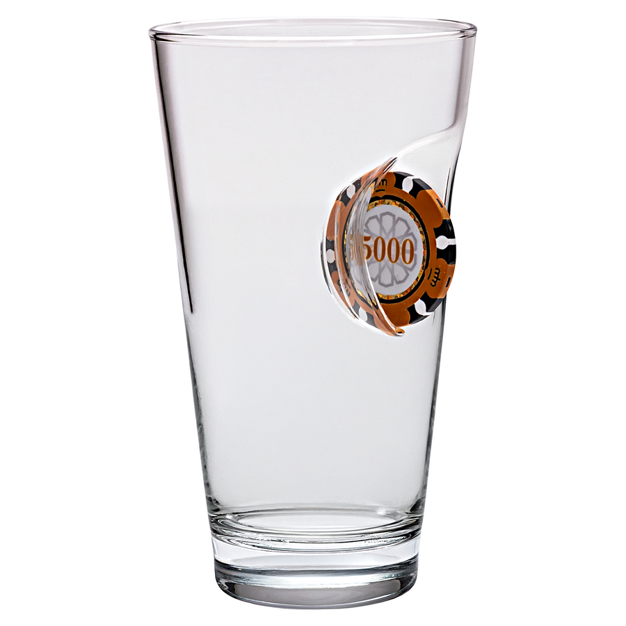 Poker Chip Beer Glass 465ml – front view