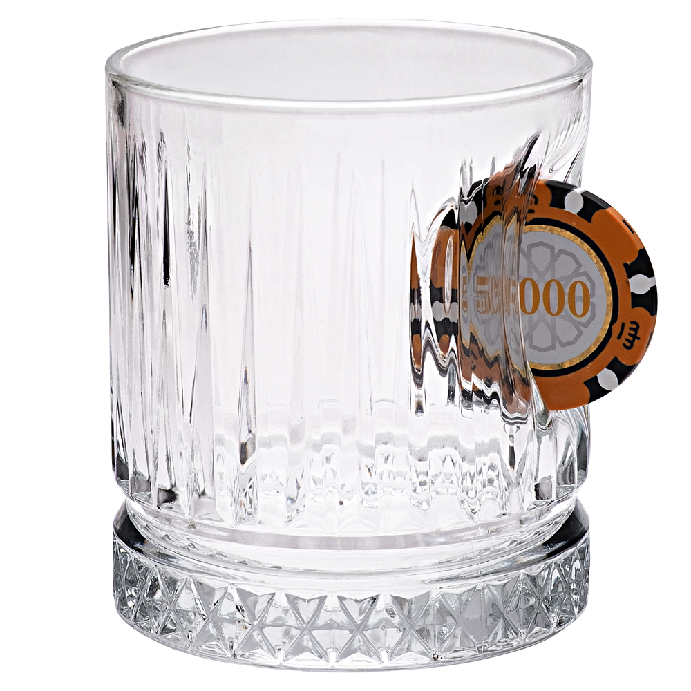 Poker Chip Whisky Glass 355ml – poker chip base detail