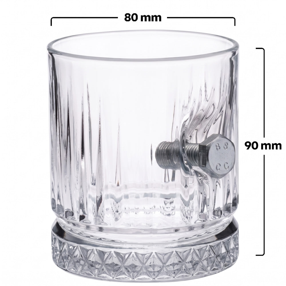 Bolt & Nut Whisky Glass 355ml – bolt detail close-up
