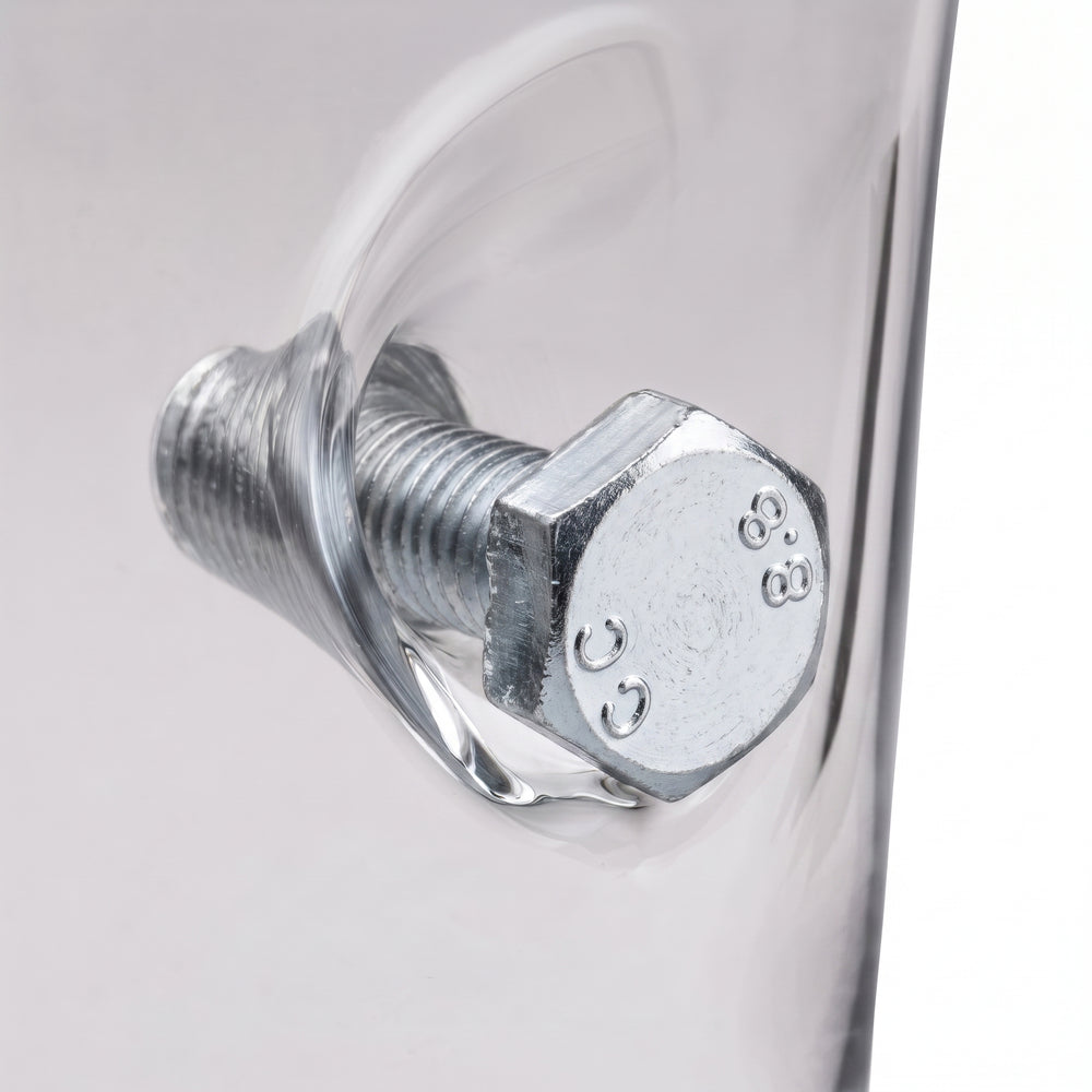 Bolt & Nut Rocks Glass 300ml – macro close-up of bolt detail