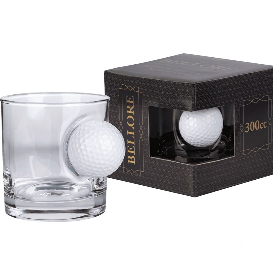 Real Golf Ball Rocks Glass 300ml – styled lifestyle shot