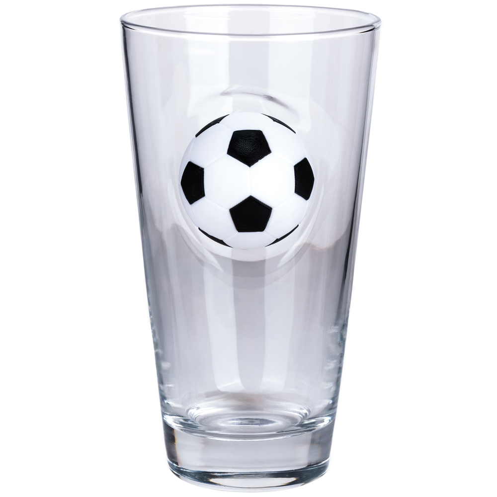 Football Beer Glass 465ml – football detail close-up alternate angle