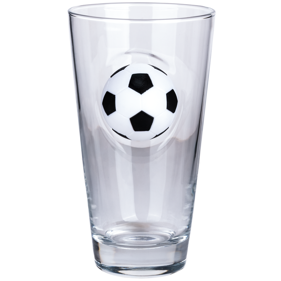 Football Beer Glass 465ml – football detail close-up alternate angle