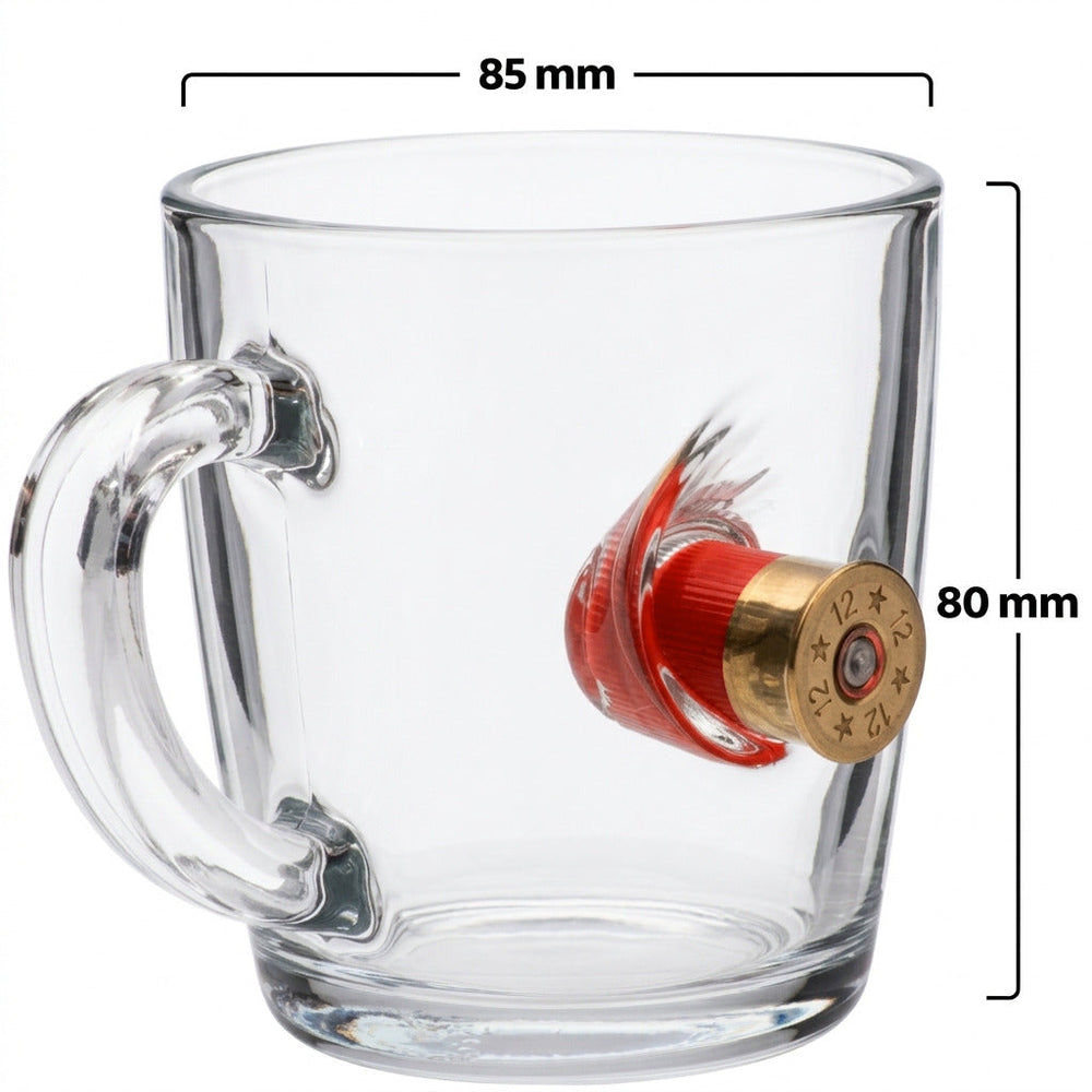 Real 12 cal Shotgun Shell Glass Mug 340ml by Bellore – photo 5