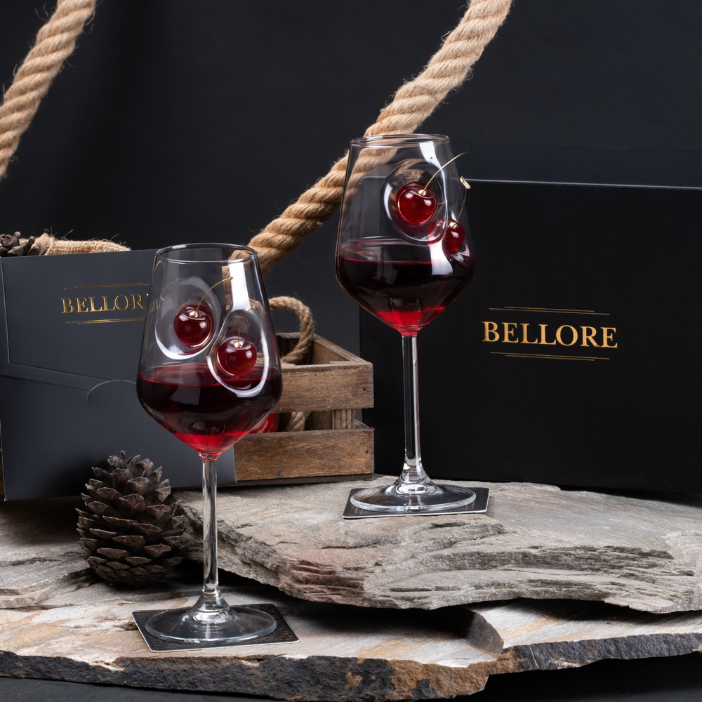 Cherry Wine Glass Set of 2 350ml by Bellore – photo 3