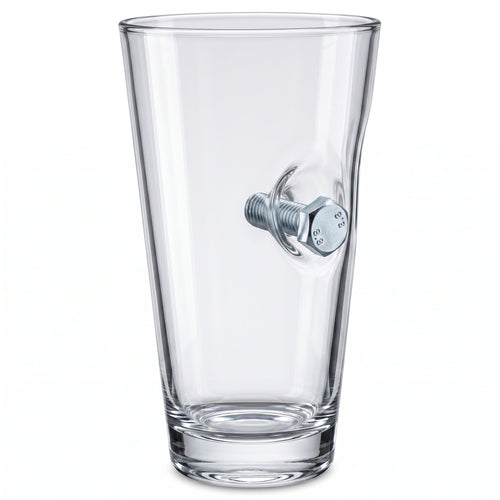 Bolt & Nut Beer Glass 465ml by Bellore – front view