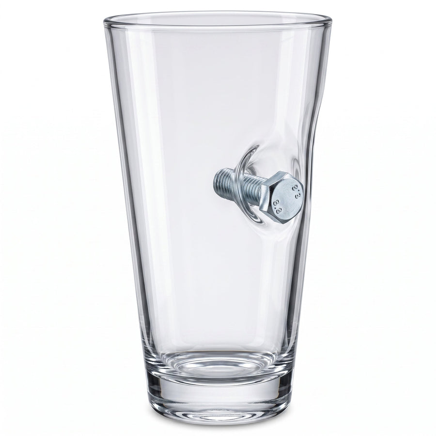 Bolt & Nut Beer Glass 465ml by Bellore – front view