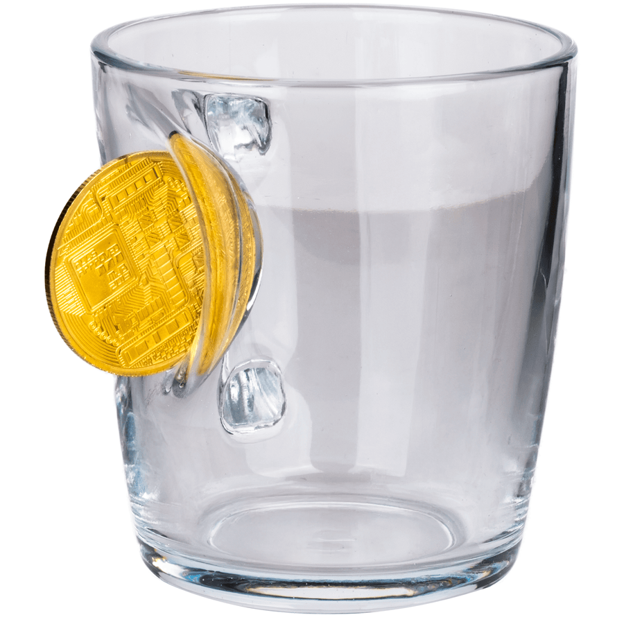 Bitcoin Coffee & Tea Mug 340ml – Bitcoin emblem detail alternate angle