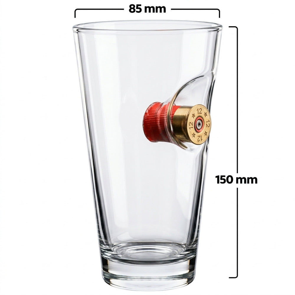 Real Shotgun Shell Beer Glass 465ml – size reference