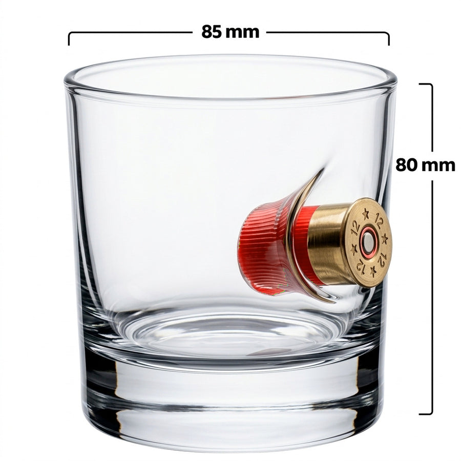 Real Shotgun Shell Whisky Tumbler 300ml – size reference