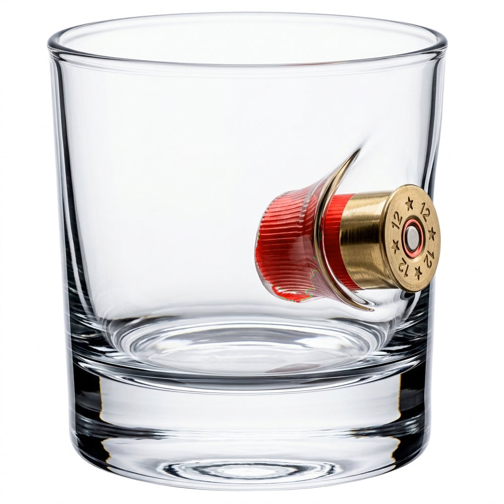 Real Shotgun Shell Whisky Tumbler 300ml – front view on white background