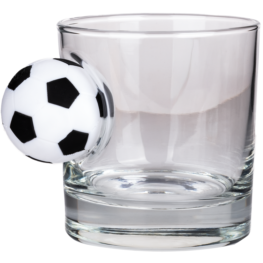 Football Rocks Glass 300ml – styled shot third angle
