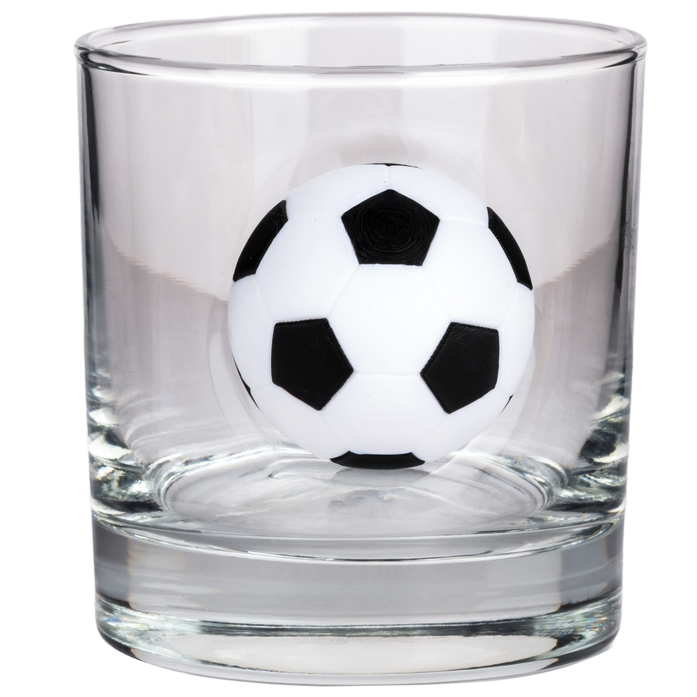 Football Rocks Glass 300ml – styled shot alternate angle