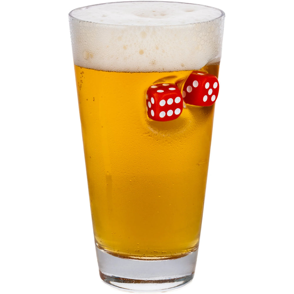 Dice Beer Glass 465ml – front view