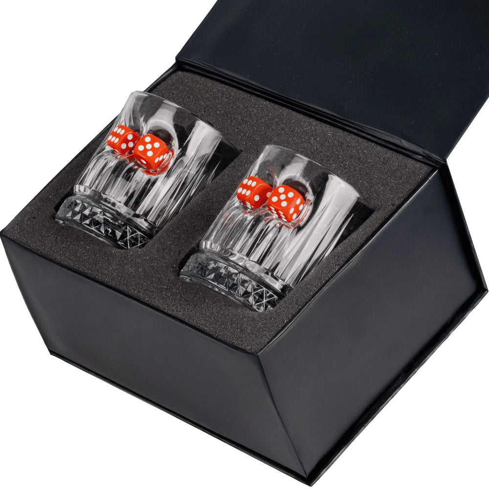 Dice Old Fashioned Glass Set 355ml – front view