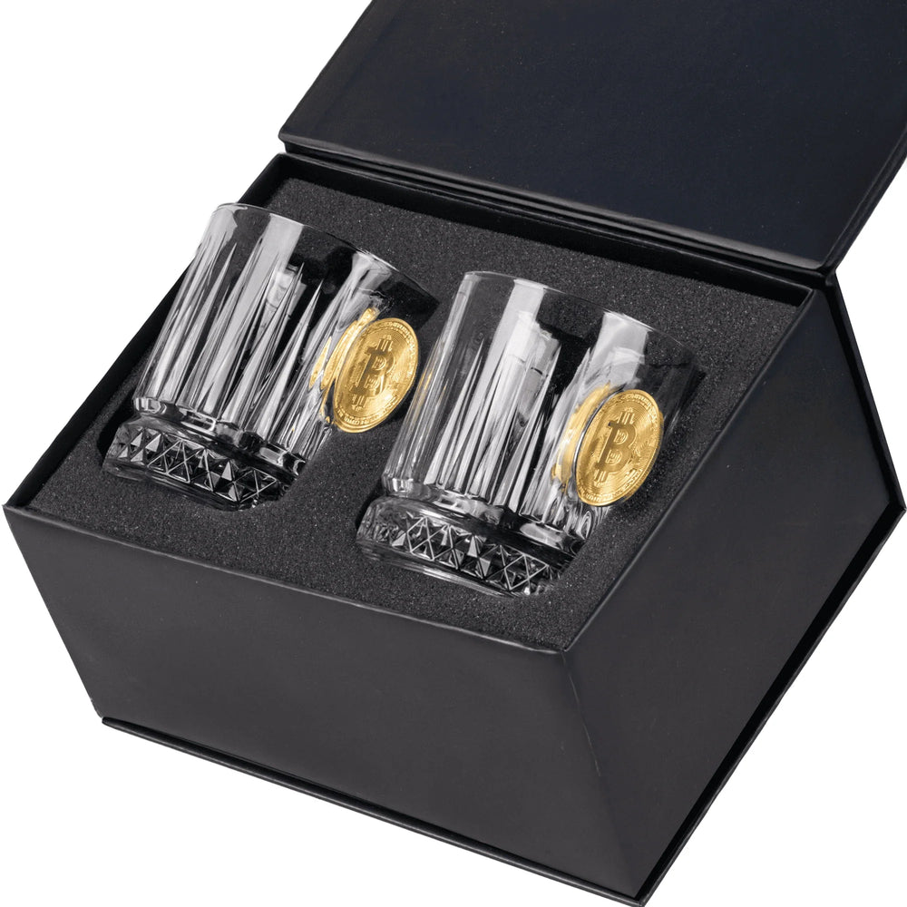 Bitcoin Old Fashioned Glass Set 355ml – front view