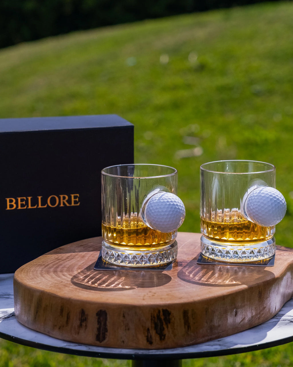 Crystal Whisky Glass Set — Golf Edition, 355 ml