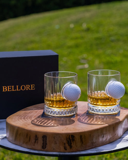 Crystal Whisky Glass Set — Golf Edition, 355 ml