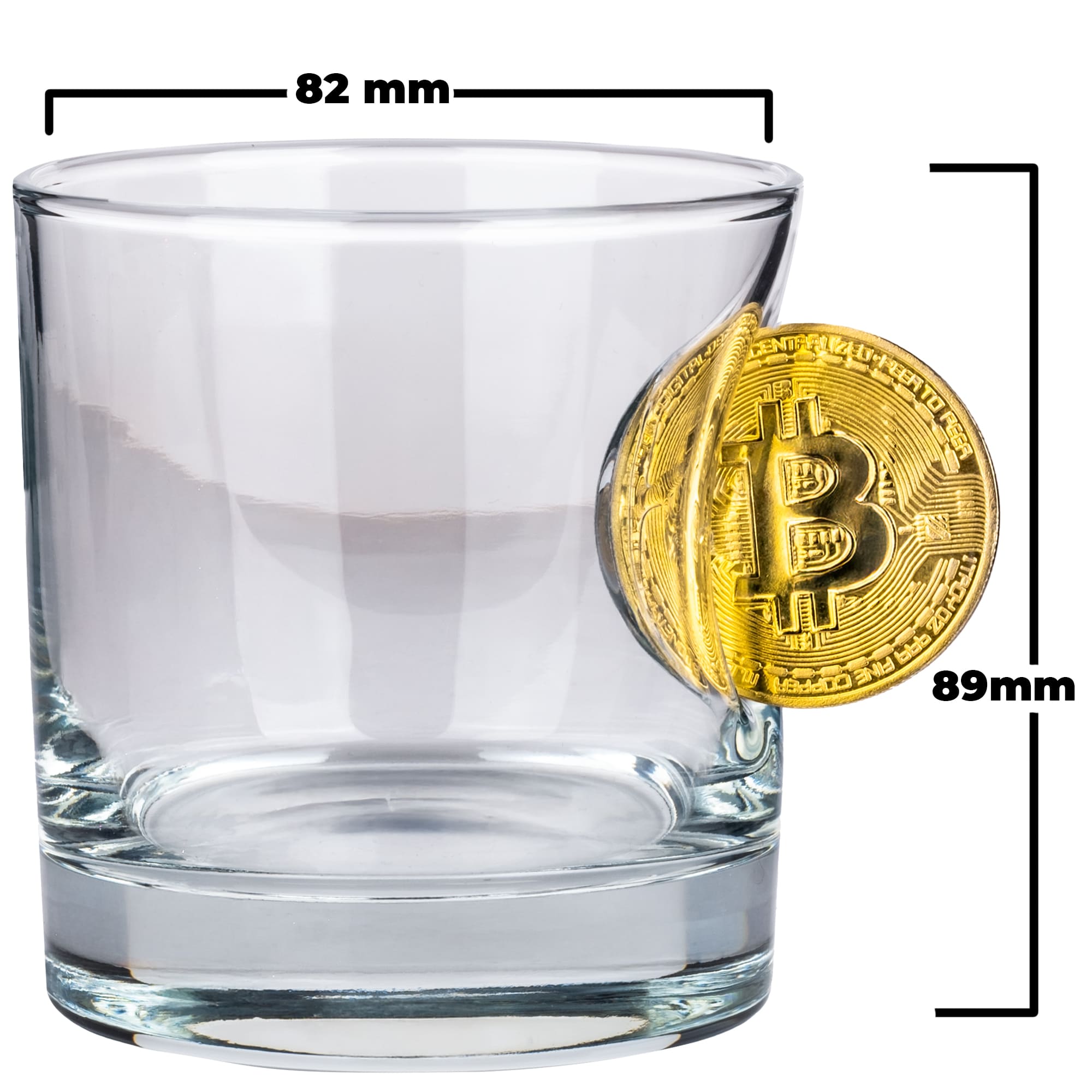 Glass Whisky Tumbler — Bitcoin Edition, 300 ml
