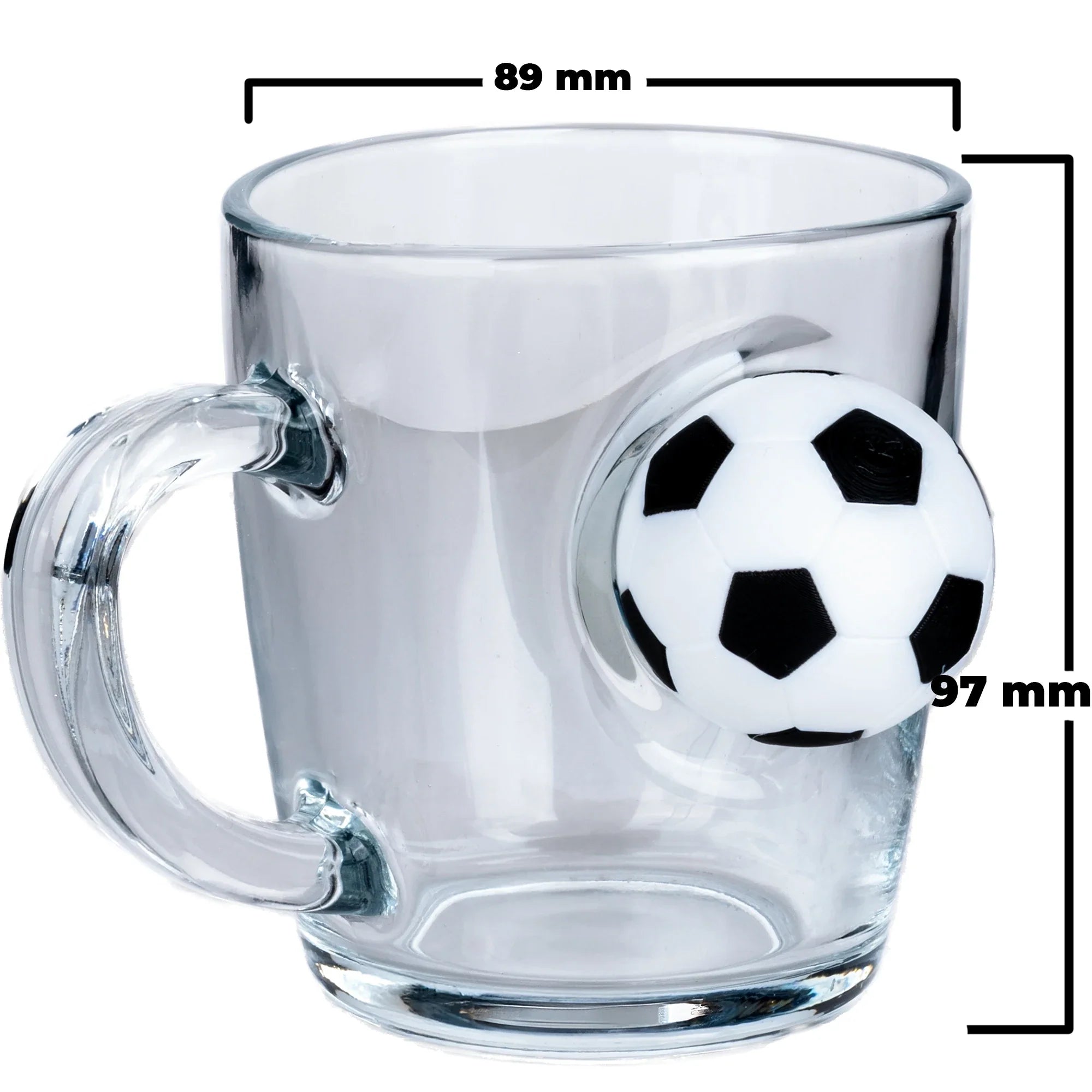 Glass Tea & Coffee Mug — Football Edition, 340 ml