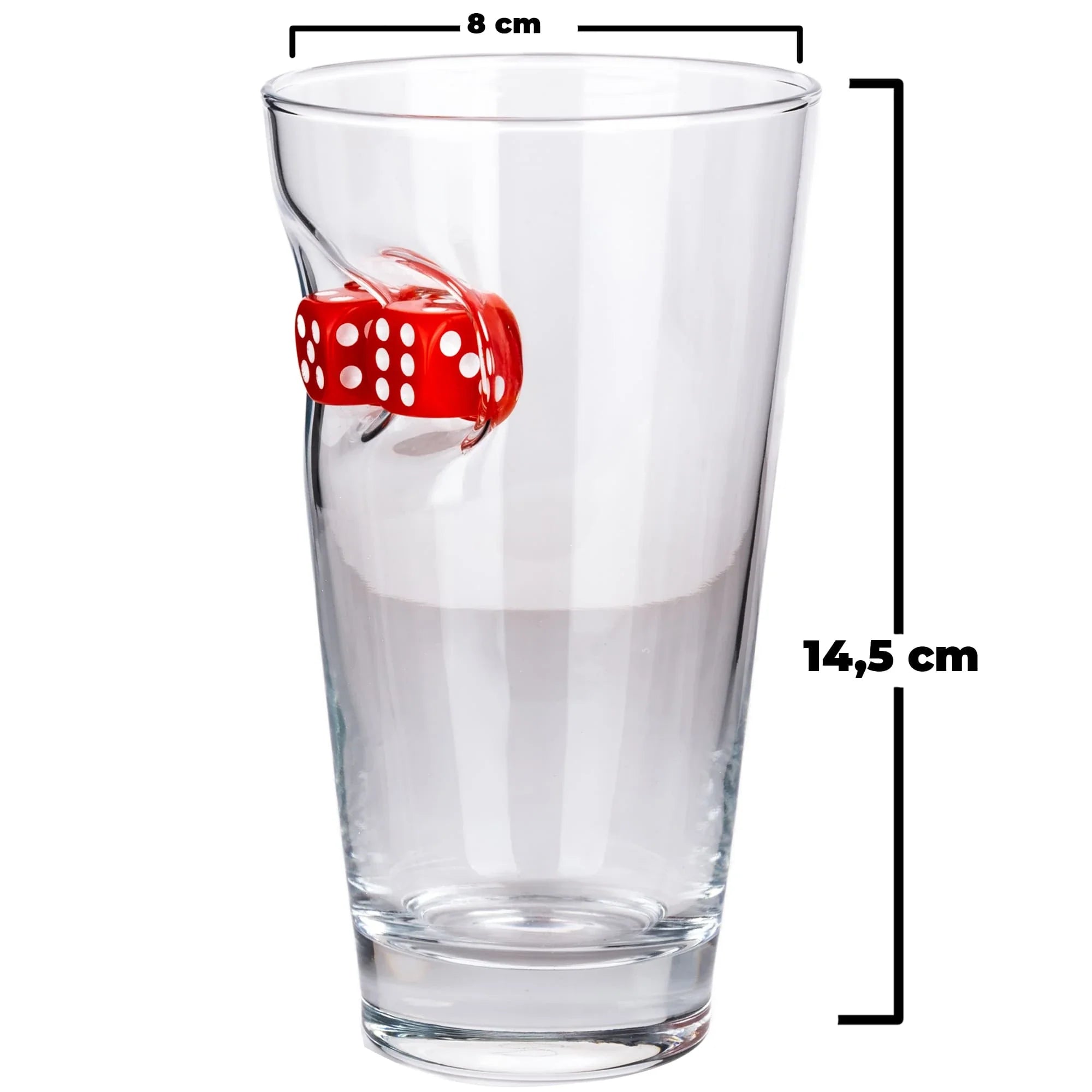 Glass Beer Mug — Dice Edition, 465 ml