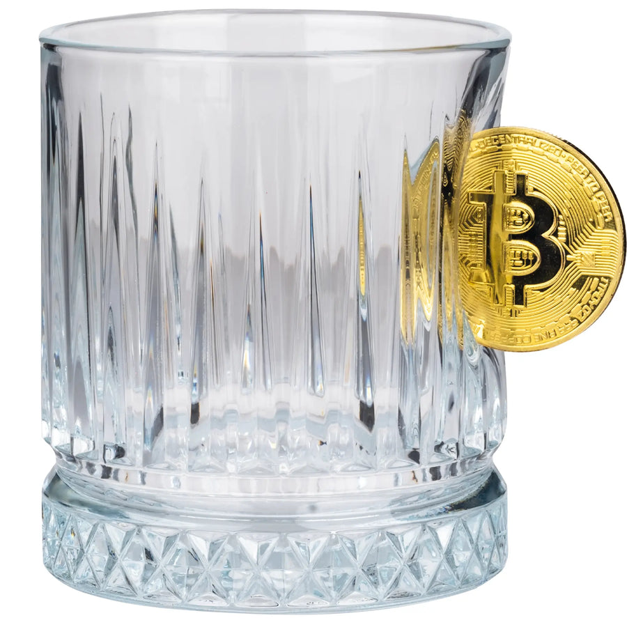 Bitcoin Old Fashioned Glass Set 355ml – pair of glasses
