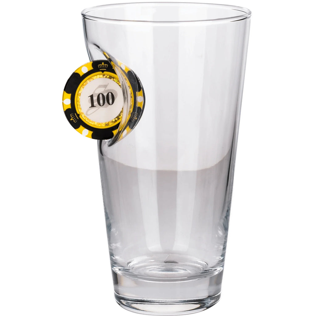 Glass Beer Mug — Poker Chip Edition, 465 ml