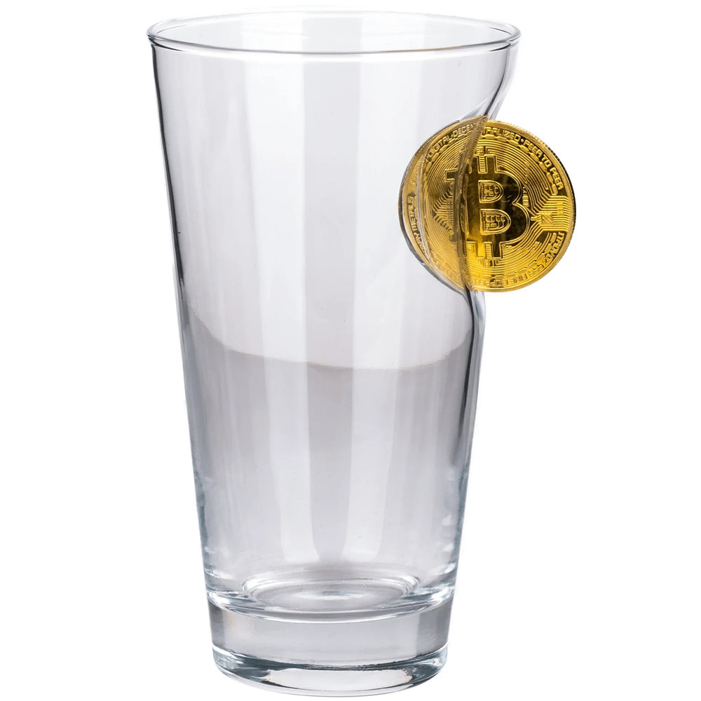 Bitcoin Beer Glass 465ml – front view