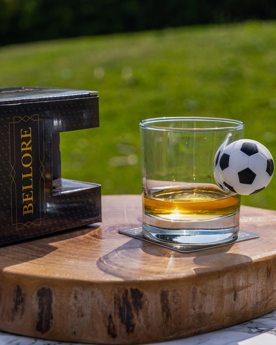 Football Rocks Glass 300ml – side view