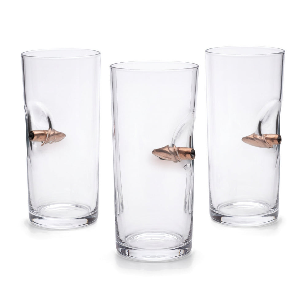 Real .308 Bullet Turkish Raki & Ouzo Glass Set of 3 200ml by Bellore – front view