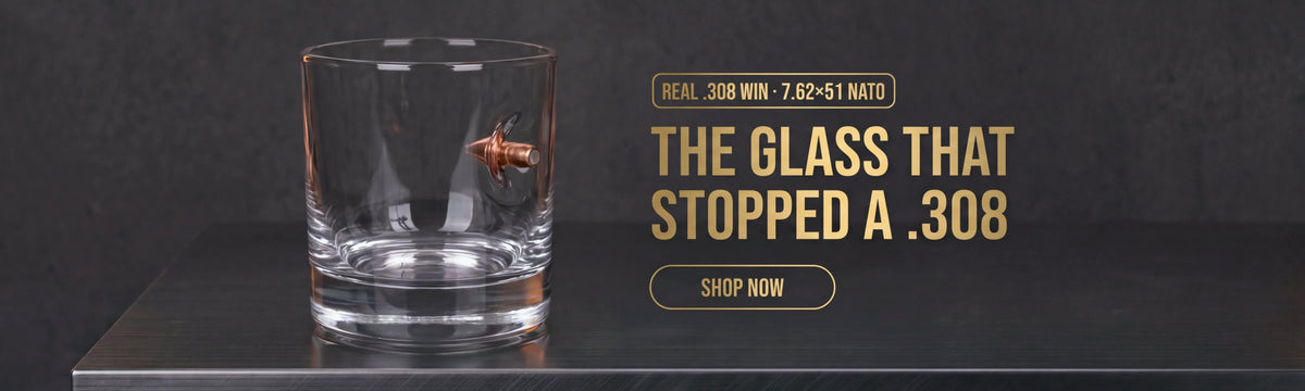 Real .308 bullet whisky glass - the glass that stopped a .308