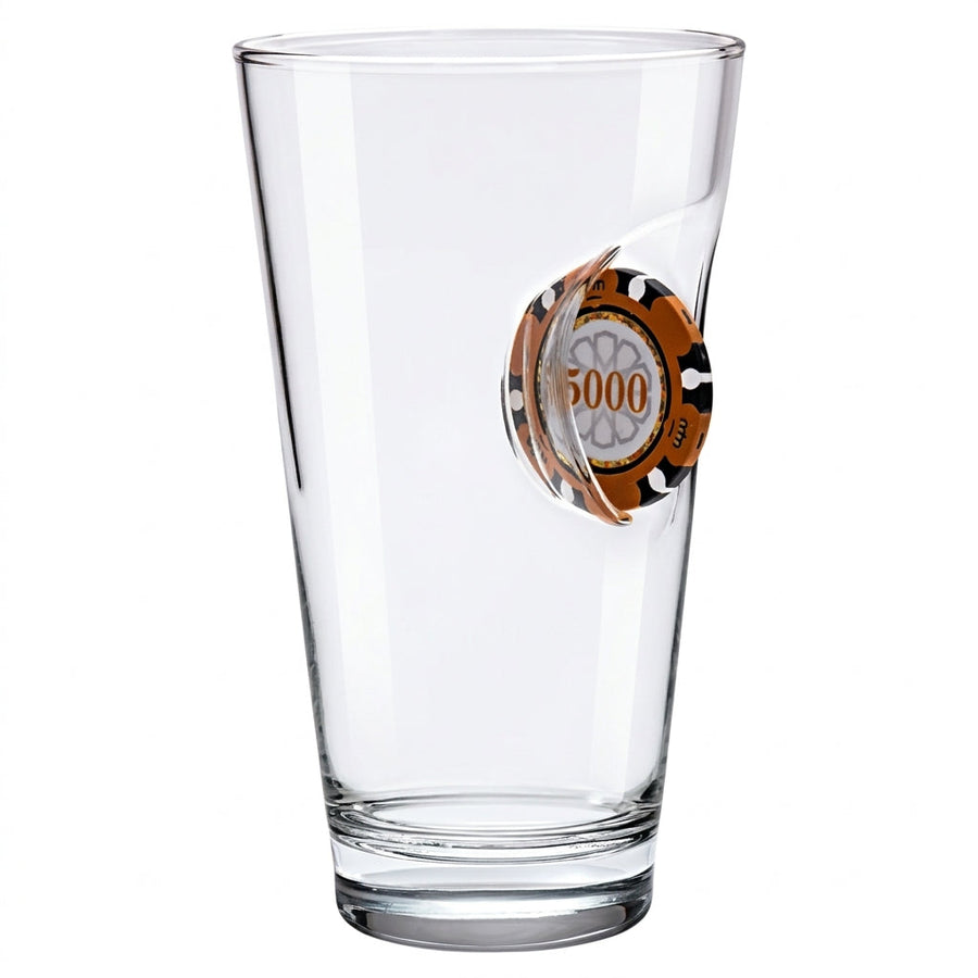 Poker Chip Beer Glass 465ml by Bellore – front view