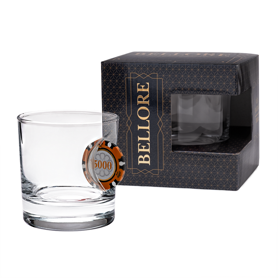 Poker Chip Rocks Glass 300ml – gift box packaging