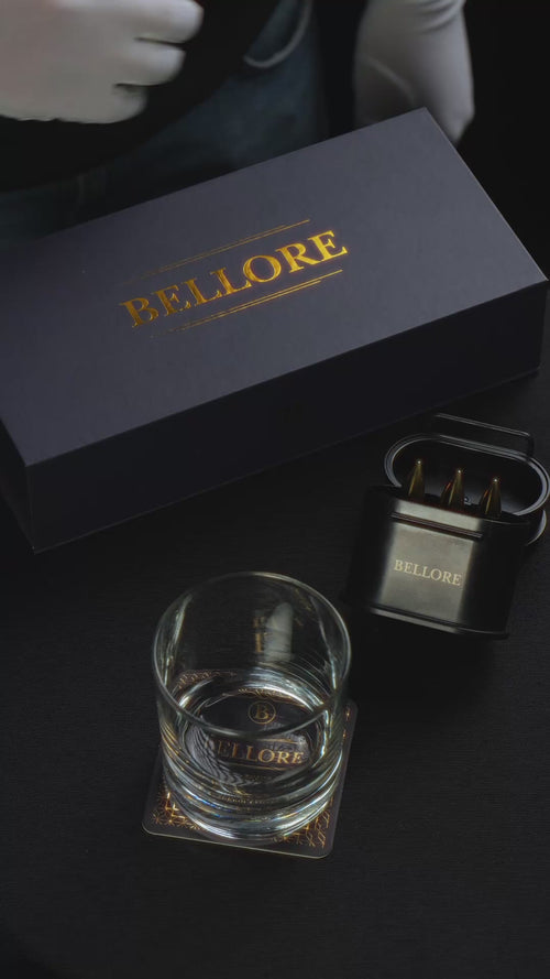 Bullet-Shaped Steel Whisky Stones Set of 6 by Bellore – product video