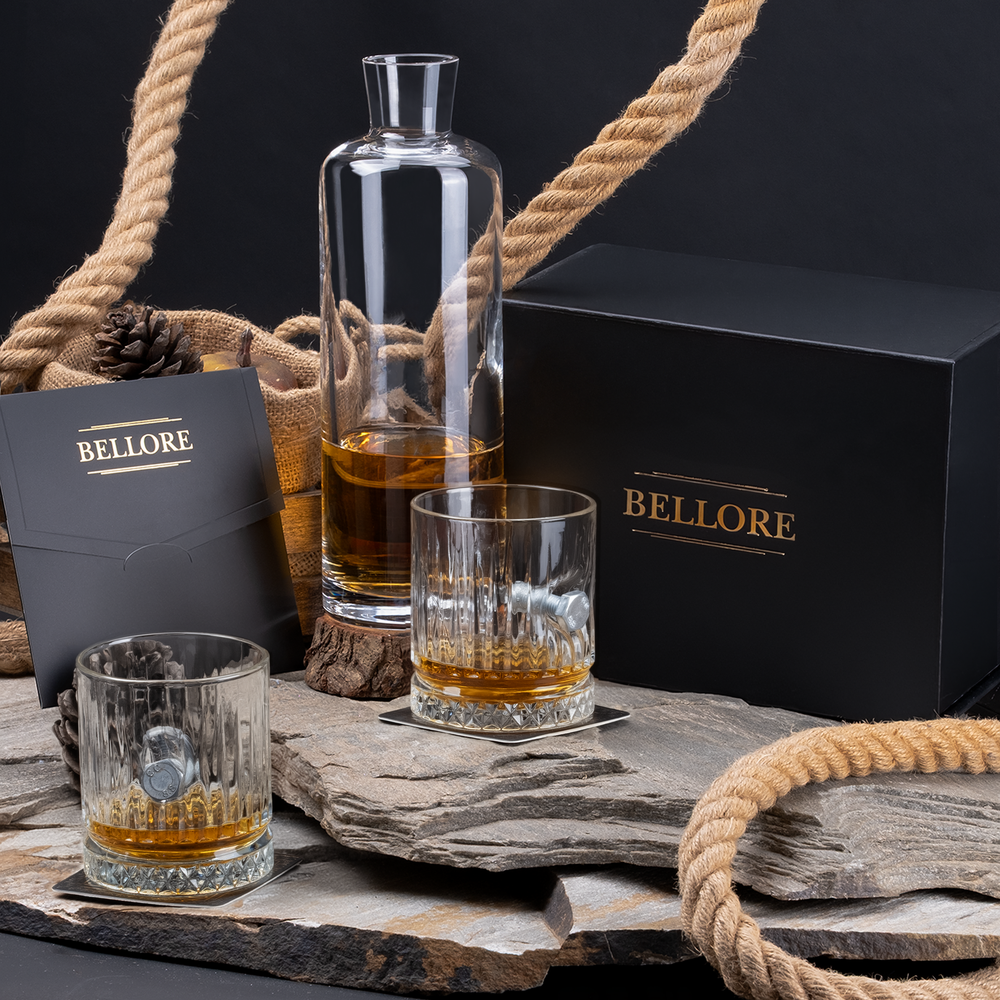 Bolt & Nut Whisky Glass 355ml – styled concept shot