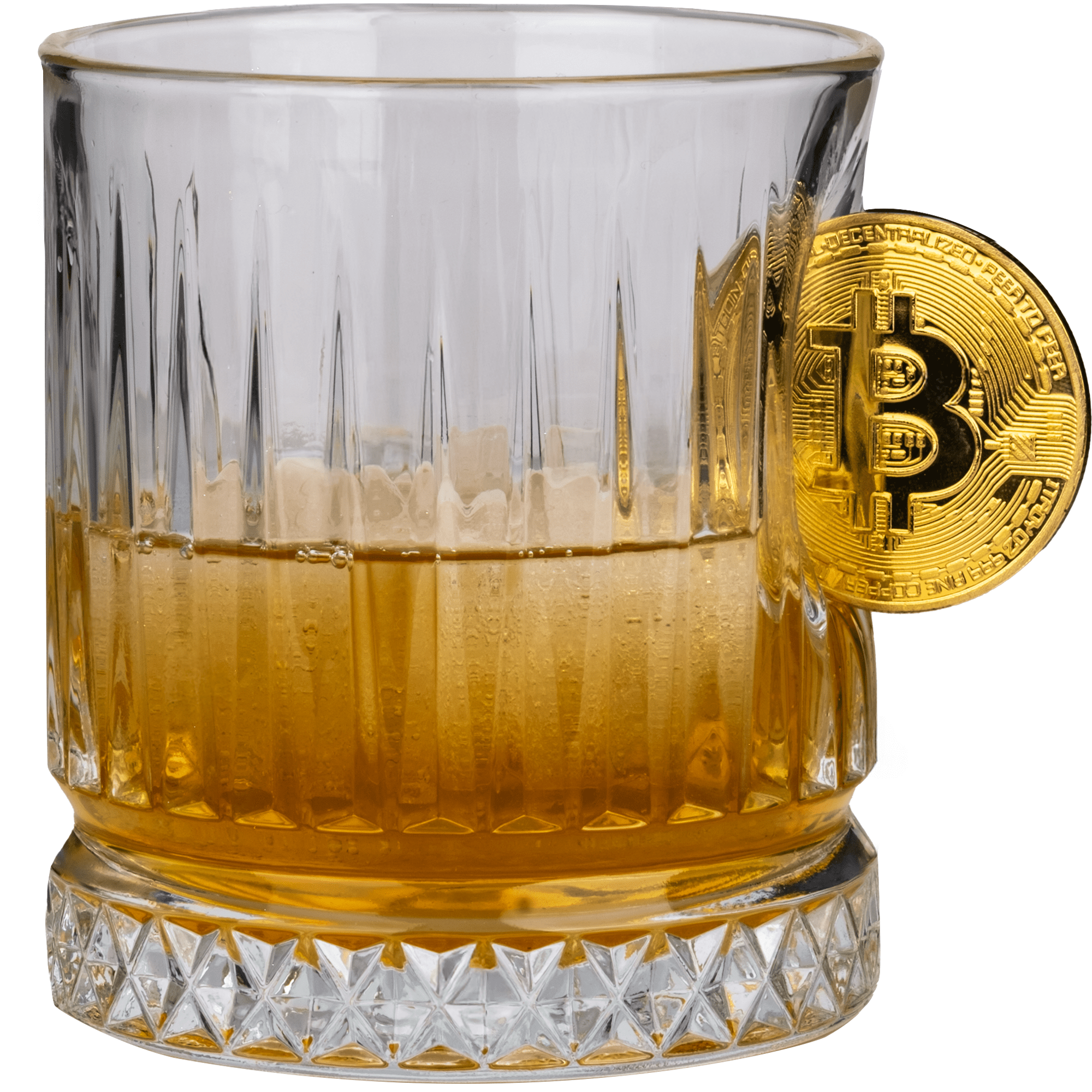 Crystal Whisky Glass Set — Bitcoin Luxury Edition, 355 ml
