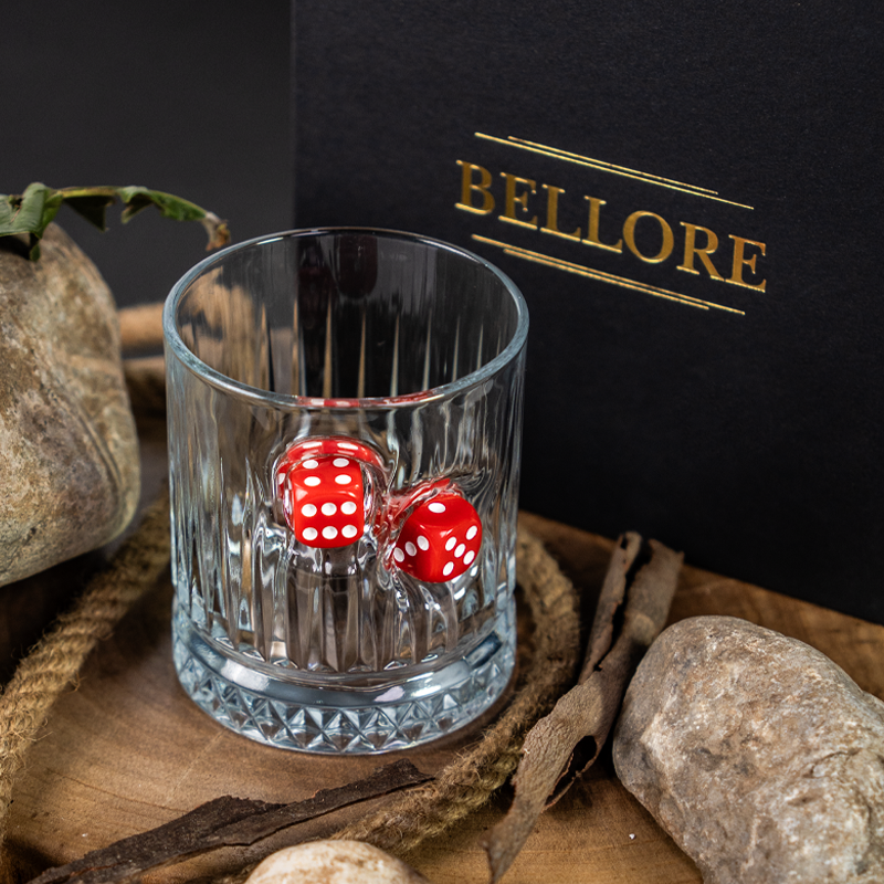 Crystal Whisky Glass — Dice Luxury Edition, 355 ml